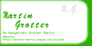 martin grotter business card